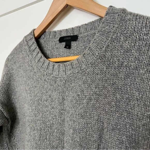J Crew Sweater Womens Size XS Gray Knit Oversized Crew Neck Stretch Wool Blend - Picture 4 of 15